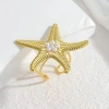 European and American cross-border source simple ocean series bracelet, golden elegant open arm ring pearl starfish ring set details Picture